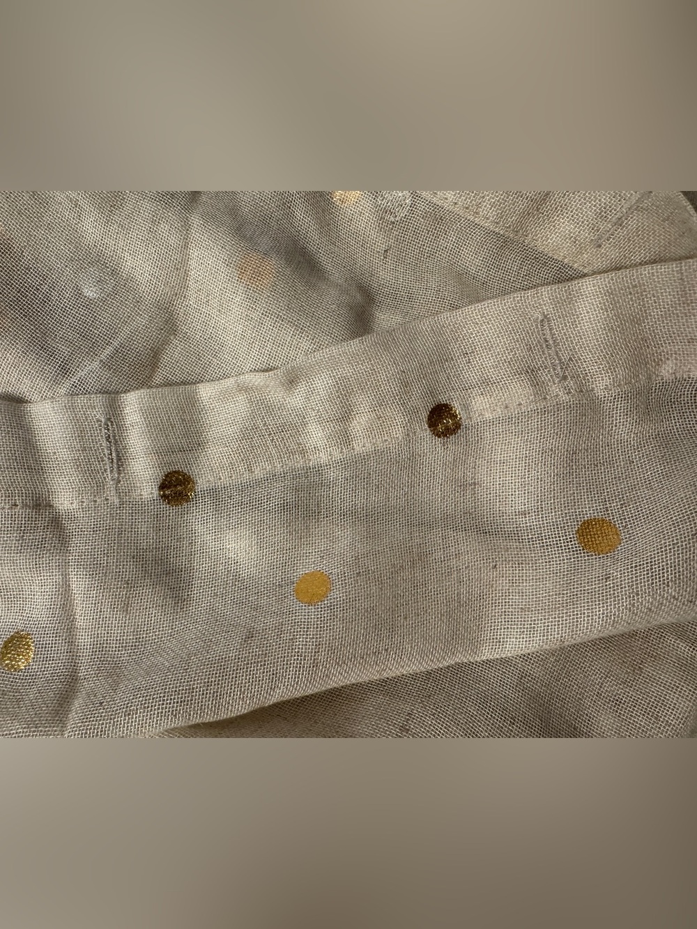 Opalhouse- Gold Polka Dot Sheer Linen Shower Curtain